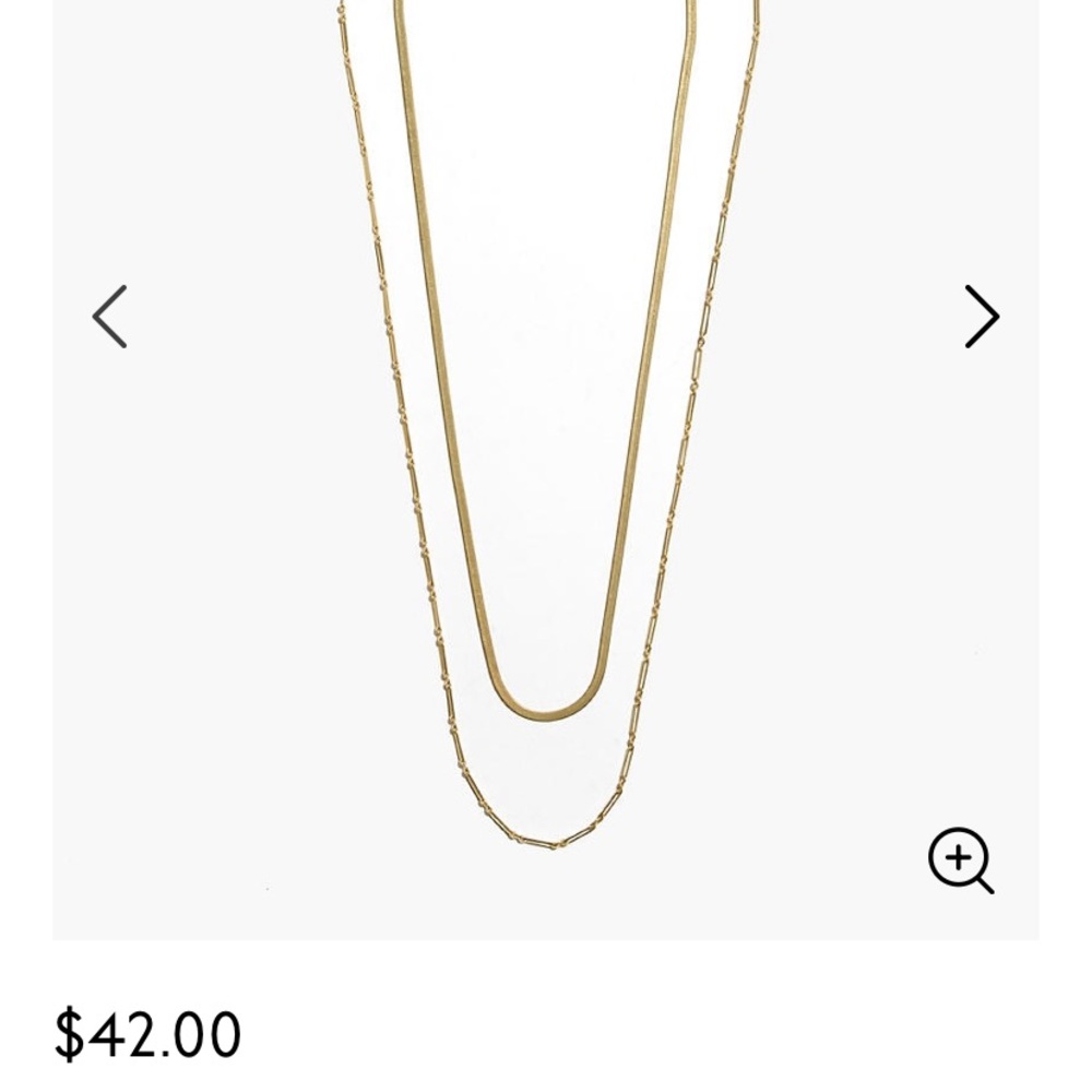 Madewell Gold Herringbone Chain Mix Necklace Set